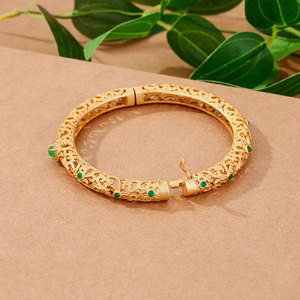 <span class=keywords><strong>Jade</strong></span> Natural Noble Consort Pulsera Chapado en oro Ice Yang Pulsera <span class=keywords><strong>de</strong></span> piedras preciosas verdes Flor filiforme antigua Pulsera <span class=keywords><strong>de</strong></span> estilo <span class=keywords><strong>chino</strong></span> - Product Image 4