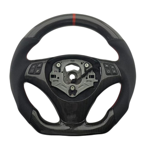 พวงมาลัยหนังคาร์บอนไฟเบอร์แบบเจาะรูคุณภาพสูง ขายดี สำหรับรถยนต์ BMW E90 E91 E92 E93 ซีรีส์ 3 - Product Image 1