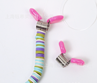 3 Aiguilles à perler en métal courbées à gros chas avec ressorts de blocage de perles, outil de fabrication de bijoux et de bracelets DIY, pour la broderie et le perlage, 0,6 mm