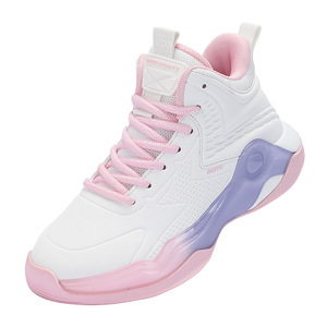 Zapatillas de Baloncesto para Mujer, Blancas y Rosas, Transpirables, Deportivas, de Caña Alta, con Amortiguación y Soporte, para Cancha - Product Image 4
