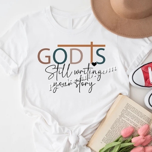 Custom God sta <span class=keywords><strong>ancora</strong></span> scrivendo la tua storia stampata t-shirt trasferimento termico DTF in vinile materiale per animali domestici lavabile Hotfix Technics pronto per la spedizione - Product Image 6