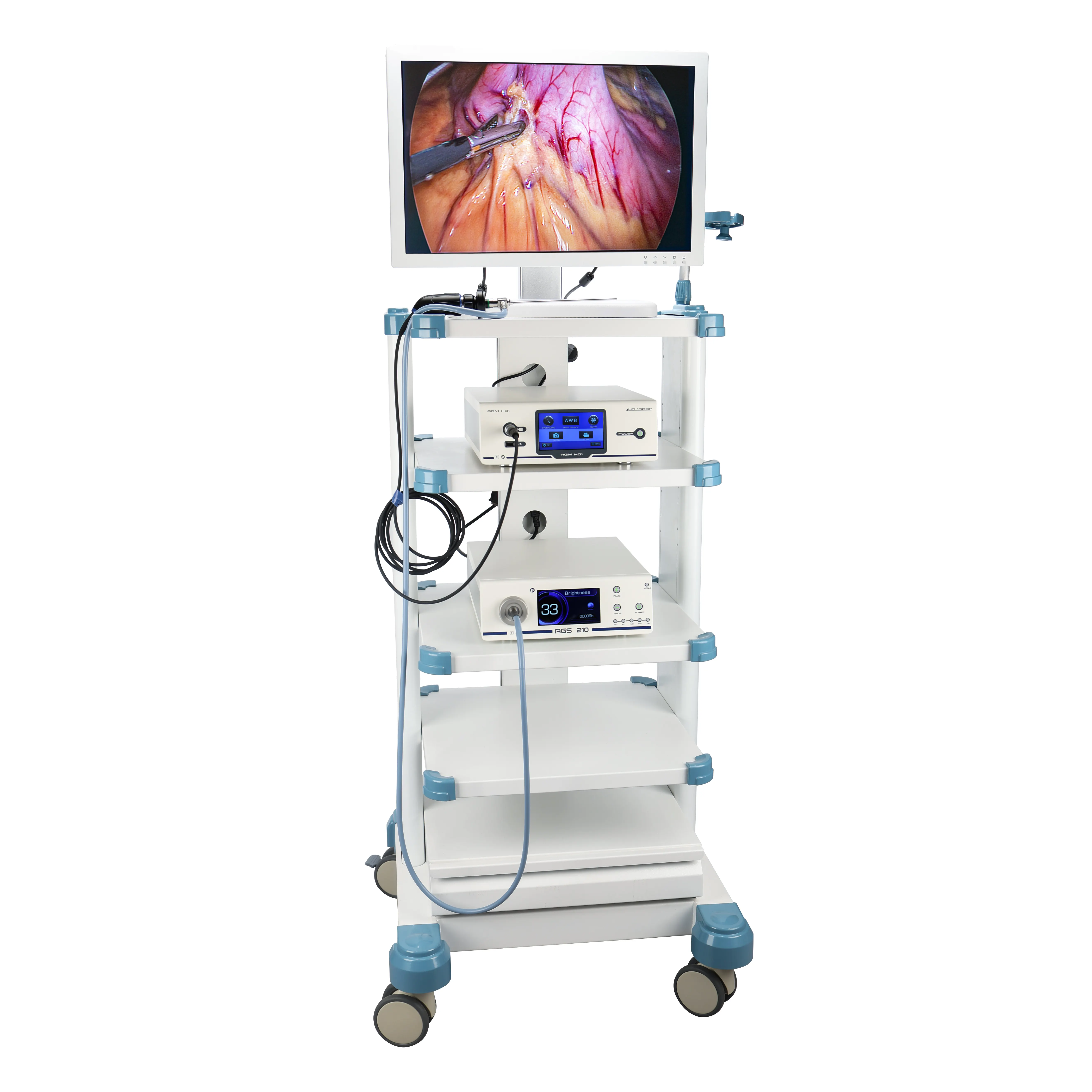 Torre de laparoscopia Full HD preço de fábrica de conjunto completo com instrumentos e dispositivos laparoscópicos, sistema de câmera endoscópica