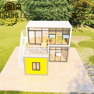 DYCE2 Maison modulaire préfabriquée à deux étages avec mur <span class=keywords><strong>coulissant</strong></span> en verre, structure en acier, nouveau design, bureau conteneur étanche, prix bas - Product Image 2