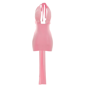 Viviblook C26DS181 Vestidos Casuales de Verano para Mujer, Nuevo Vestido Mini de Fiesta con Tirantes Cruzados en la Espalda, Escote en V Profundo, Color Sólido, Sin Mangas - Product Image 3