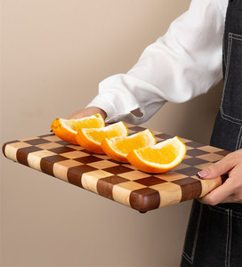 Planche à découper en <span class=keywords><strong>bois</strong></span> de caoutchouc épais, rectangulaire, à grain de <span class=keywords><strong>bois</strong></span>, pour la viande et les légumes - Product Image 4