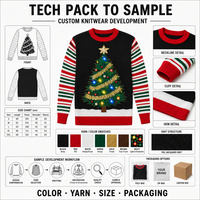 Pull de Noël moche personnalisé en coton tricoté pour adultes avec lumières LED – Vente en gros fournisseur