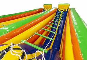 Adultes Balance Double Lane <span class=keywords><strong>Jacobs</strong></span> Ladder Wipeout Game Interactive Gonflable Twister Ladder Gonflable Rock Climbing Wall - Product Image 3