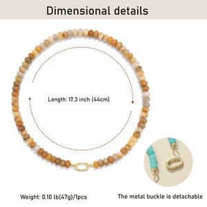 Collar Bohemio de Piedras Naturales Coloridas, Gargantilla de Gemas en Tonos Pastel con Cierre de Mosquetón Ovalado en Oro de 18k - Product Image 4