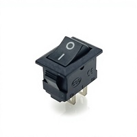 Interruttore a bilanciere rettangolare mini KCD1-101 SPST 2 pin ON-OFF 6A/250V 10A/125V Nero CQC CE per auto, barca, casa, fai da te con cavo, confezione da 5