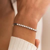 Bracelet personnalisé en acier inoxydable 316L plaqué, gravé au laser, cadeau de bijoux - Anniversaire de couple