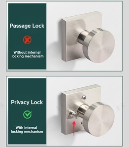 American Design Three Bolt Lock Spherical <strong>Door</strong> Handle Lock Privacy&amp;Passage <strong>Door</strong> <strong>Knob</strong> With Lock Cylinder for Bathroom - Product Image 4