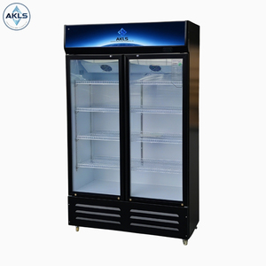 Refrigerador Vertical de Doble Puerta para Bebidas, Económico, Enfriador y Congelador para Exhibición en Supermercados, con Enfriamiento por Aire - Product Image 3