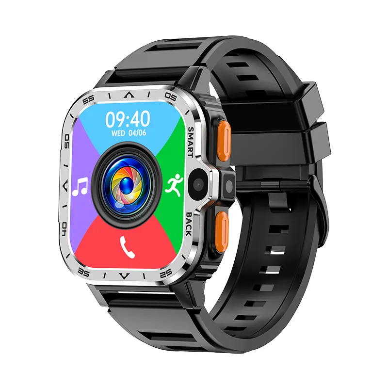 PGD 4G Smart Watch 2024 16GB ou 64GB GPS Sport Hommes Carte Sim Téléphone Android Smartwatch Double Caméra 2.03 Pouces Appel Vidéo 800Amh