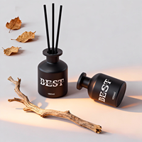 Diffuseur d'aromathérapie de luxe pour voiture, en verre, avec bouchon en rotin, sans flamme, pour décoration intérieure