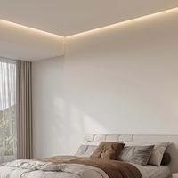 Profilé LED en aluminium sans cadre pour plafond, encastré, suspendu, avec diffuseur PC, pour plaque de plâtre, lampe de ligne rétroéclairée dissimulée