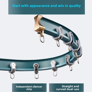 Tige romaine en alliage d'aluminium à montage par le haut, simple et double rail <span class=keywords><strong>pour</strong></span> <span class=keywords><strong>baie</strong></span> vitrée, balcon, rail de guidage <span class=keywords><strong>pour</strong></span> <span class=keywords><strong>rideau</strong></span> coulissant incurvé, vente en gros - Product Image 2