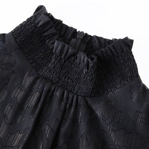 Abiti firmati personalizzati tessuto di seta nero Y2K in camicia vita con maniche a collo alto a pieghe abito <span class=keywords><strong>da</strong></span> <span class=keywords><strong>sera</strong></span> donna elegante <span class=keywords><strong>Sexy</strong></span> - Product Image 3