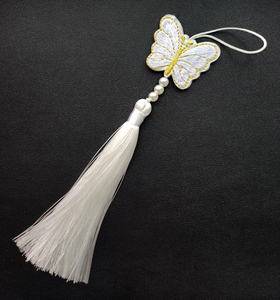 Handmade Butterfly Tassel Pendant Embroidered Silk Fringe Pendant for <b>Bag</b> <b>Charm</b> Home Decor - Product Image 1