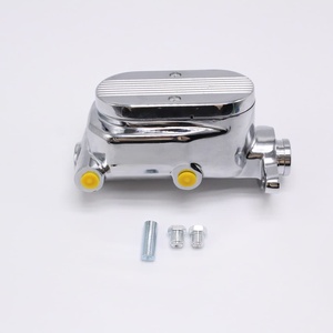 Maître-cylindre de frein chromé pour <span class=keywords><strong>Chevrolet</strong></span> <span class=keywords><strong>Corvette</strong></span> Hot Rod, alésage 1 pouce, ports 9/16 et 1/2 pouce, double. - Product Image 1