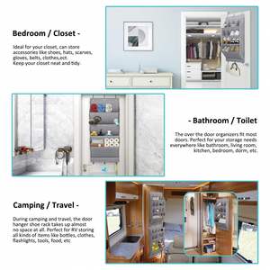 Closet Organization and Storage Accessories 4-Tier Hanging Door Storage Bag with 14 Large Pockets and Bottom <b>Hook</b> - Product Image 6