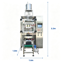Machine d'emballage liquide entièrement automatique à haute vitesse, à cinq colonnes et trois soudures latérales, adaptée au miel, à la gelée et à la lessive liquide