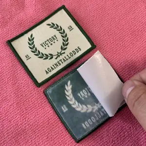 high definition merrow border heat press taffeta woven badge,washable uniform iron on clothing woven patch