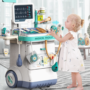 Enfants <span class=keywords><strong>docteur</strong></span> <span class=keywords><strong>jouet</strong></span> faire semblant de jouer <span class=keywords><strong>docteur</strong></span> <span class=keywords><strong>chariot</strong></span> médical <span class=keywords><strong>chariot</strong></span> 26 accessoires ensemble de jouets médicaux - Product Image 2
