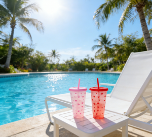 Gobelet réutilisable rose en forme de cœur pour la Saint-Valentin avec couvercle et paille – Cadeau idéal pour meilleure amie, voyage, fête – Tasse en plastique - Product Image 5