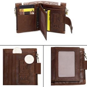 <strong>Personalised</strong> Multiple RFID Protected Genuine Leather Boys <strong>Mens</strong> <strong>Wallet</strong> with Zipper Coin Pocket Money Bag - Product Image 3