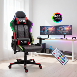 Silla de Juego Ergonómica de Alta Gama con Soporte Lumbar de Tela de Cuero, Personalizable, Modelo 5934 - Product Image 1