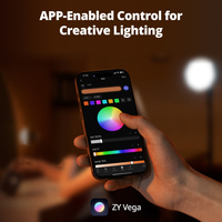 ZHIYUN MOLUS X60RGB 60W COB LED Video Işığı Ayarlanabilir Renk Sıcaklığı 2700-6500K Uygulama Kontrolü CRI 95+ Taşınabilir Aydınlatma