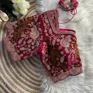 Beautiful Heavy Velvet Sweetheart <b>Collar</b> Stacked Sleeve Floral Vintage Casual Women's Blouse 100% Cotton Wedding Apparel - Product Image 6