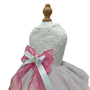 Ropa para Mascotas, Falda Tutú Iridiscente Rosa y Blanca, Vestido de Princesa para Perro, Primavera Verano Cuatro Estaciones, Poliéster de Color Sólido - Product Image 5
