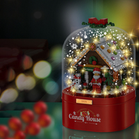 Rotation de décorations de noël boîte à musique bloc de construction ensemble jouets arbre de noël Claus maison minifigs jouets de noël pour les enfants