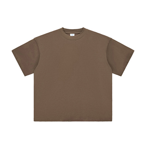 100% T-shirt homme en coton lourd tricoté Style Boxy lourd personnalisé de luxe - Product Image 1