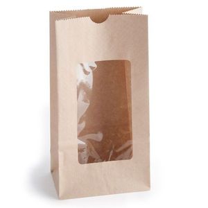 Sacchetto Regalo Personalizzato in Carta Kraft Riciclata, <span class=keywords><strong>Mini</strong></span> Sacchetto Marrone per Pasticceria, Biscotti, Tè, Caffè, Dolci, Pizza, Sushi - Product Image 3