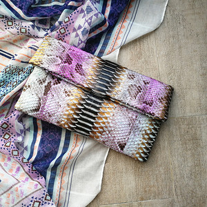 Pochette de soirée en cuir véritable peau de serpent personnalisée faite à la main de luxe Enveloppe Pochette Sacs à main Sacs à main <span class=keywords><strong>Sac</strong></span> A Main Femme - Product Image 2