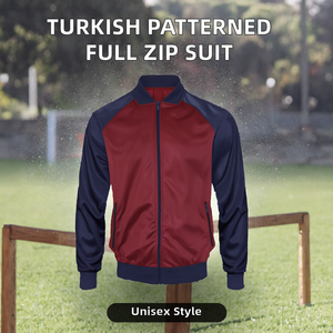 Turkish Traditional Drawstring Color Blocking Breathable 100% Polyester Sporty Hanbok Sweatsuit Sets Unisex Football Training - Product Image 2
