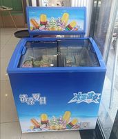 Congélateur coffre commercial Pusen à refroidissement direct, congélateur à glaces de comptoir, 2 portes, double étagère