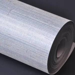 Échantillon gratuit mon mur de vent revêtement bleu argent Abaca matériau naturel tissu grassclowth salon papier peint de luxe