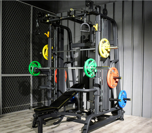 VIGFIT Barre d'entraînement multifonctionnelle en acier, rack pour haltères, salle de sport, musculation, fitness, utilisation commerciale, machine <span class=keywords><strong>Smith</strong></span>, noir mat/rouge - Product Image 3