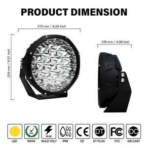 Trắng 9 Inch Đèn Pha Siêu Sáng 12V Siêu Sáng <span class=keywords><strong>LED</strong></span> Sương Mù Ánh Sáng Cho Xe Jeep Xe Tải 4X4 Offroad Lái Xe Tại Chỗ Phụ Trợ Ánh Sáng - Product Image 2