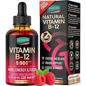 OEM Vitamin B12 Drops Vitamin B12 Sublingual Liquid Vegan B12 Vitamin 5000 MCG Vitamin B12 Drops Liquid