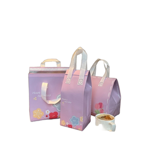 Bolsa Térmica Desechable Portátil de Tela No Tejida de Grado Alimenticio Personalizada para Té con Leche, Sándwiches y Pan, con Cierre de Apertura - Product Image 1