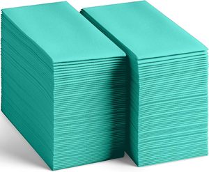 Serviettes de table jetables effet lin OEM, 50 pièces, 17x12, 1 pli, absorbantes, douces, en <span class=keywords><strong>papier</strong></span>, pour fête d'<span class=keywords><strong>anniversaire</strong></span> (vert) - Product Image 4