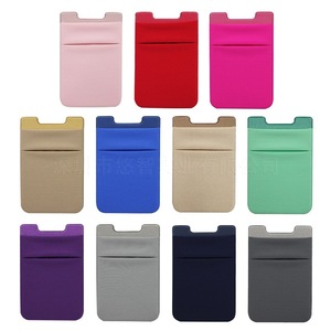 En stock. Porte-cartes arrière pour téléphone portable en Lycra anti-RFID, porte-cartes double couche pour téléphone portable, insert de carte sur mesure et - Product Image 1