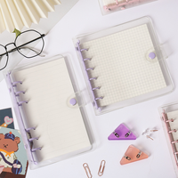Planificateur hebdomadaire de reliure à 6 anneaux en PVC transparent-Organisateur de feuilles mobiles réutilisable pour bureau/école avec fermeture à bouton-poussoir