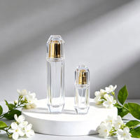 Flacon pulvérisateur en verre transparent de 50 ml, flacon en verre rechargeable pour brume hydratante, atomiseur de parfum vide à col serti de 15 mm