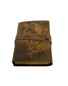 Grimoire de 400 pages en cuir gaufré motif renard, reliure spirale, carnet de sorts vierge, livre des ombres, papier vintage fait main pour cadeaux - Product Image 1