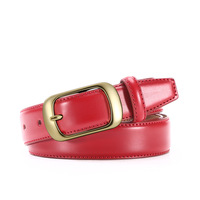 Ceinture pour femme en cuir véritable vintage, boucle à ardillon en alliage doré, largeur 3 cm, durable, légère, réglable, pour jeans